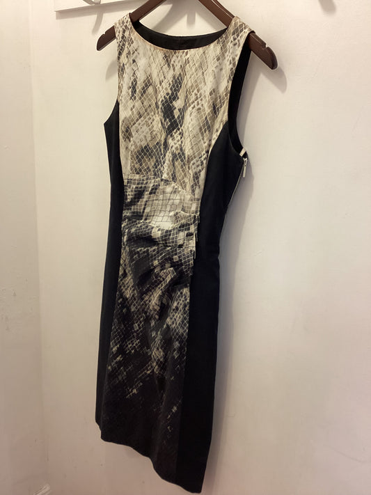 Karen Millen Black and Grey Snake Print Cocktail Dress Size 10
