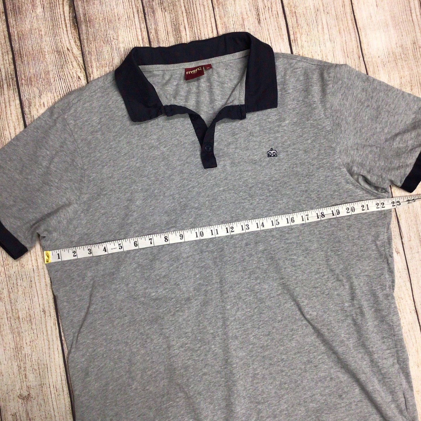 Merc London Arundel Grey 100% Cotton Polo Shirt Size XL