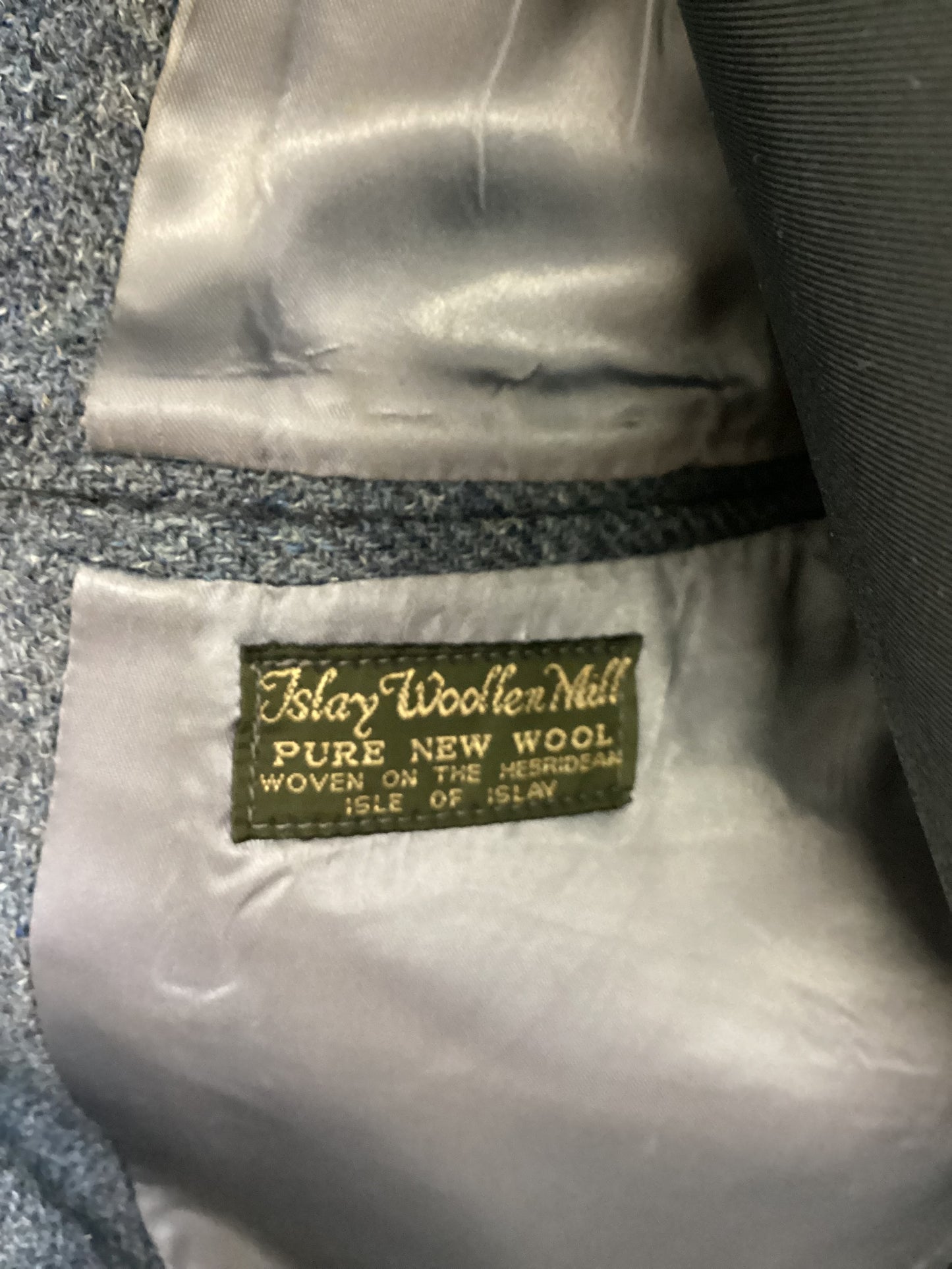 Islay Woollen Mill Blue Tweed Hunting Jacket - Pure New Wool - 42 inch chest