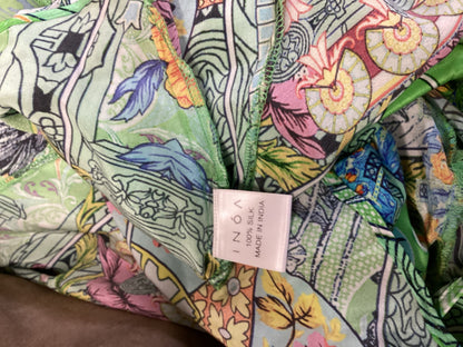 INOA Green Patterned Silk Maxi Dress Size 10