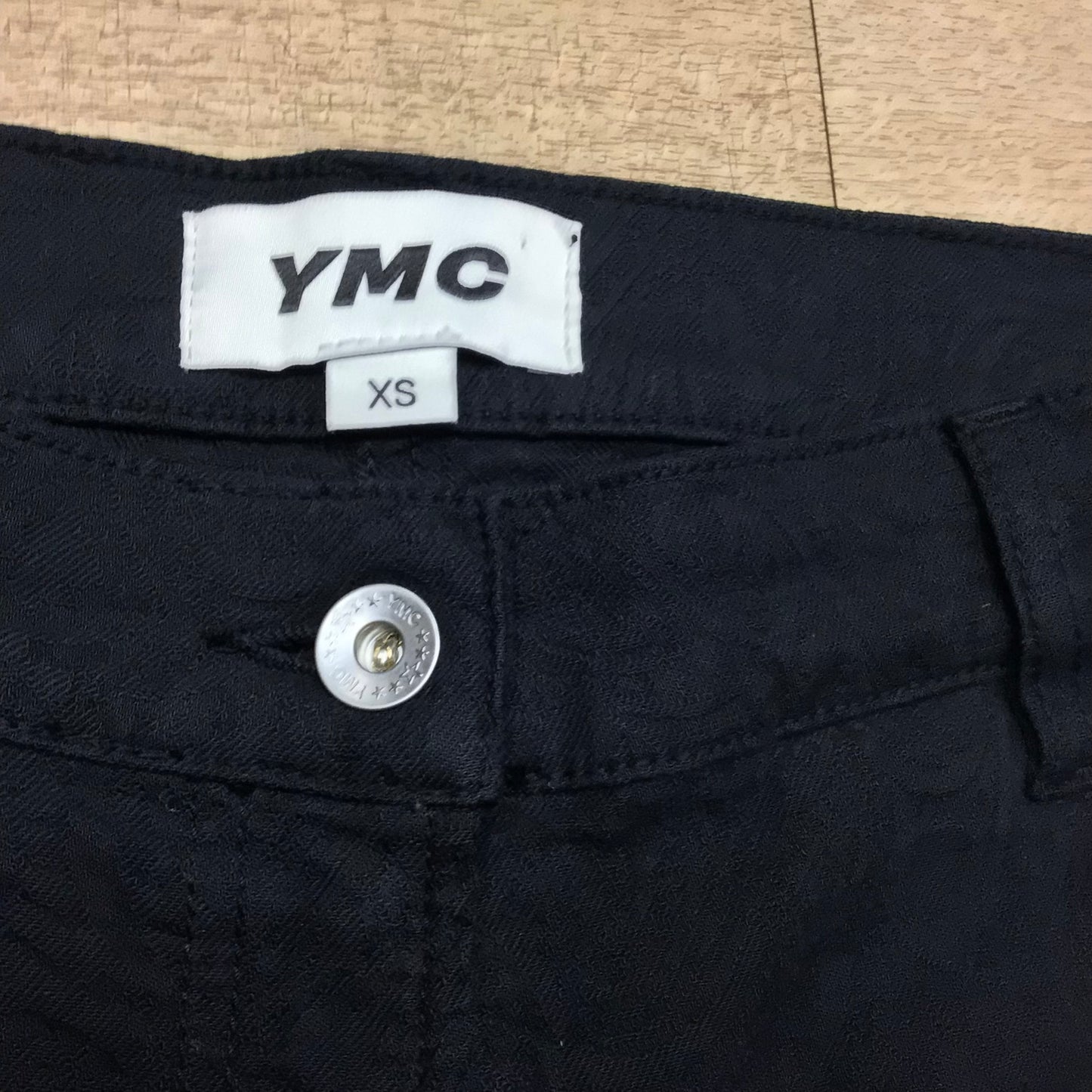 YMC Black Paisley Patterned Jeans Trousers Size XS