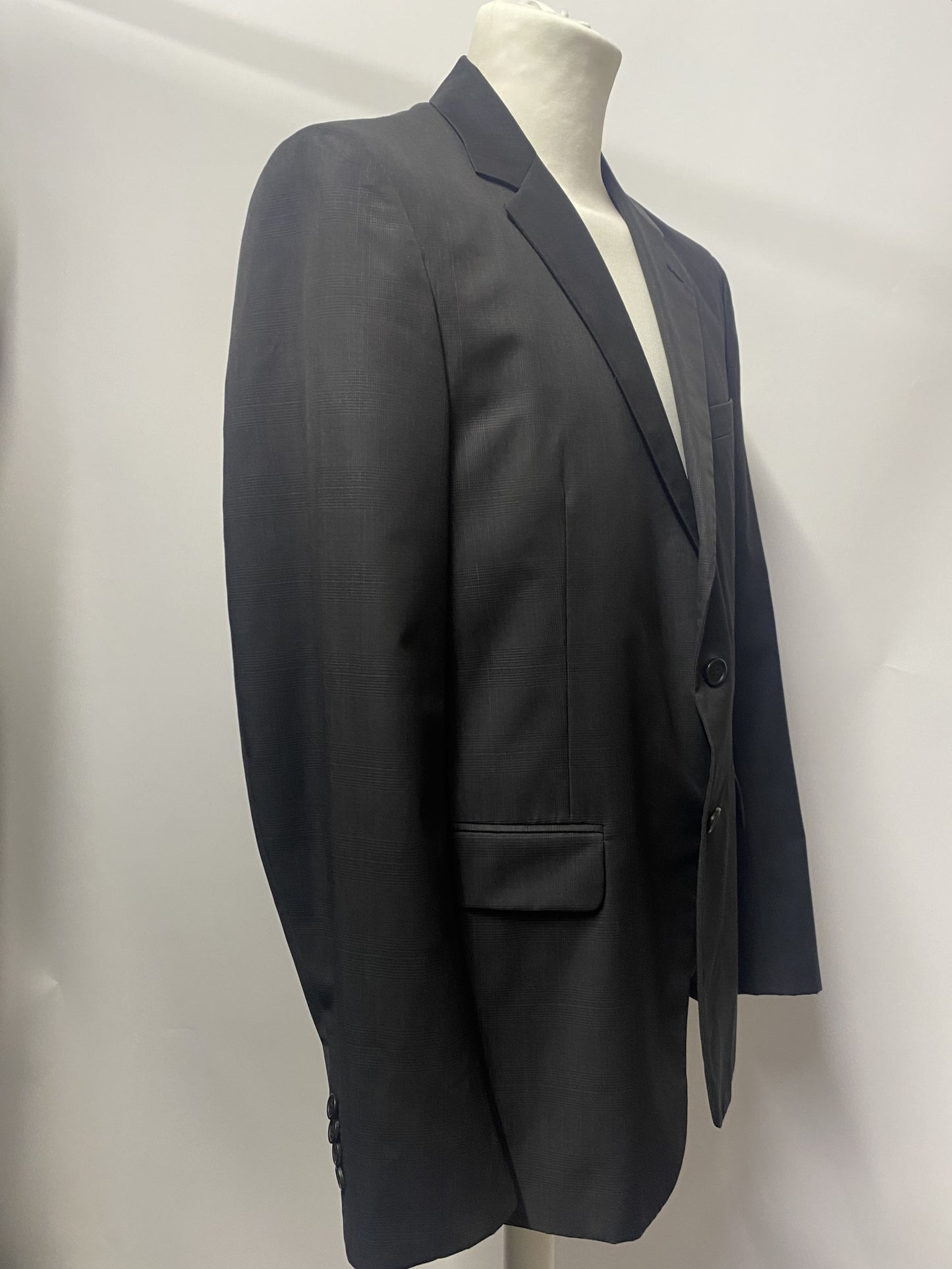 Prada Black Check Men's Suit Jacket 54R