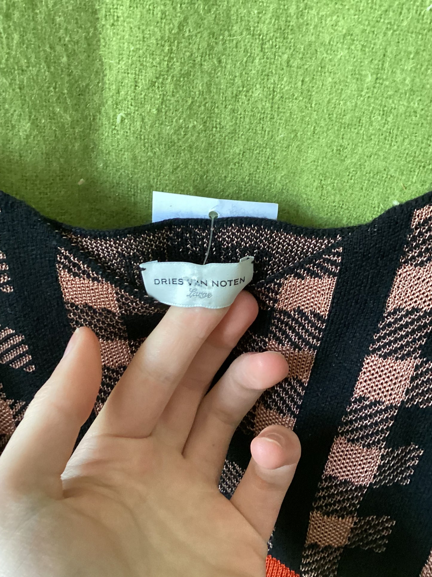 Dries Van Noten Patterned Knitted Vest Crop Top Size L