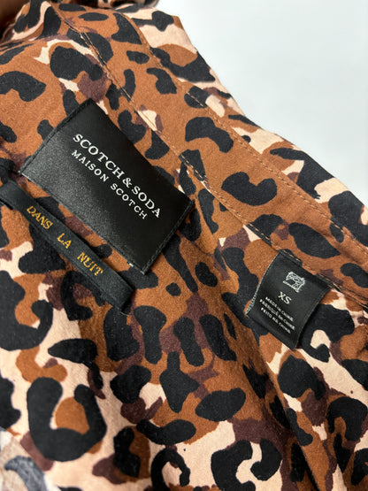 Scotch and Soda Leopard Print Cotton Blouse XS