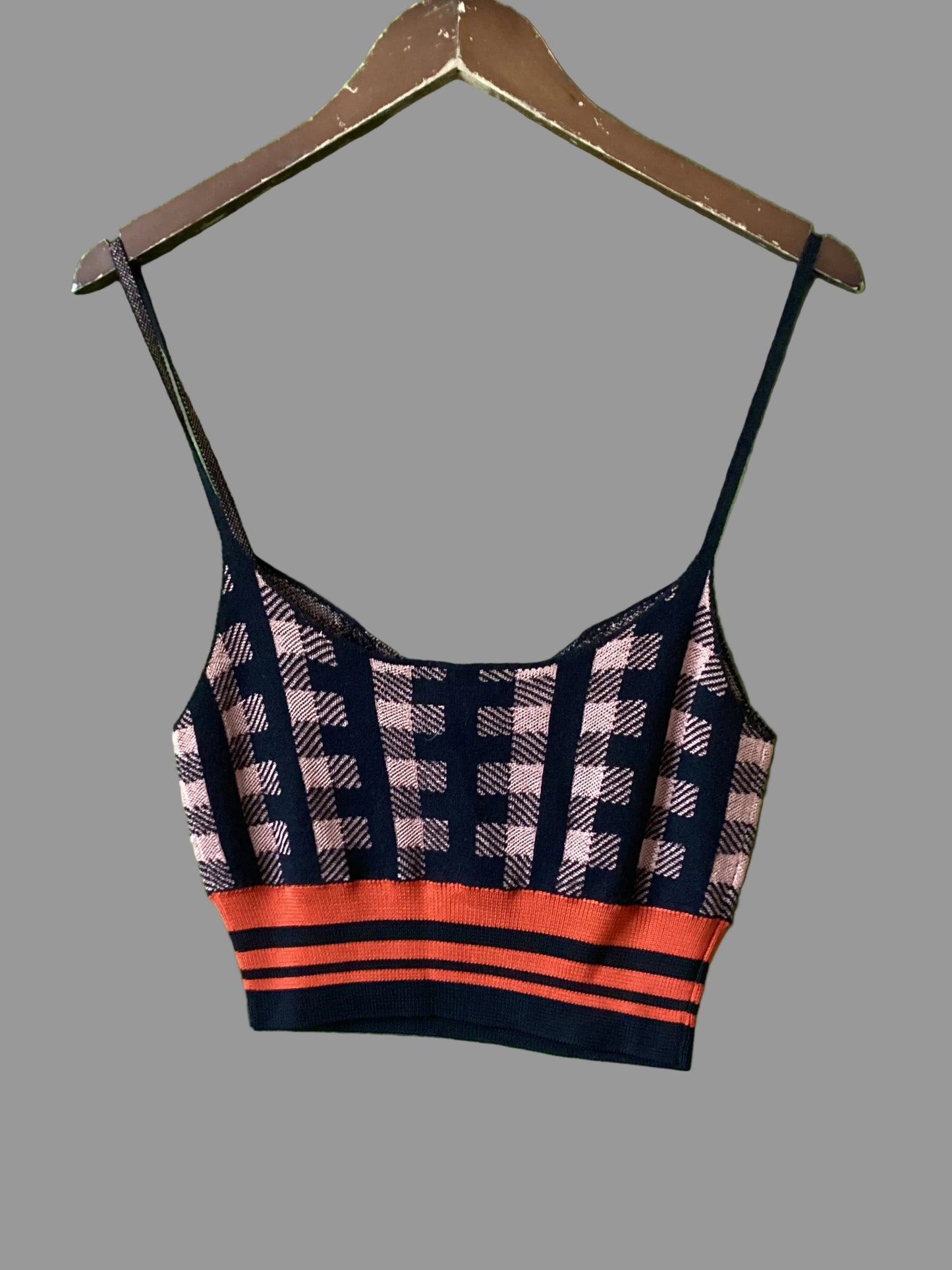 Dries Van Noten Patterned Knitted Vest Crop Top Size L
