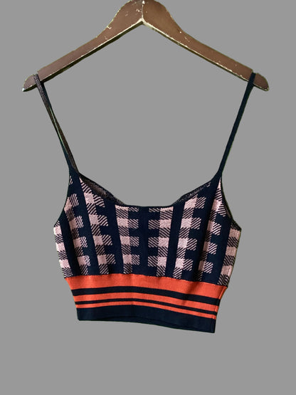 Dries Van Noten Patterned Knitted Vest Crop Top Size L
