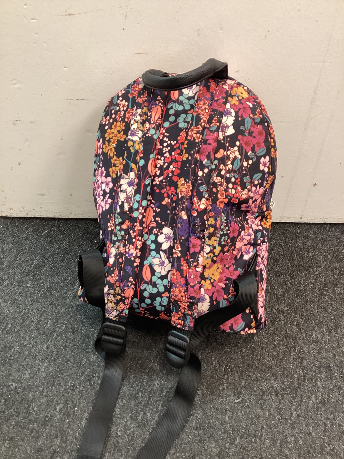New Steve Madden Backpack, Black with floral pattern