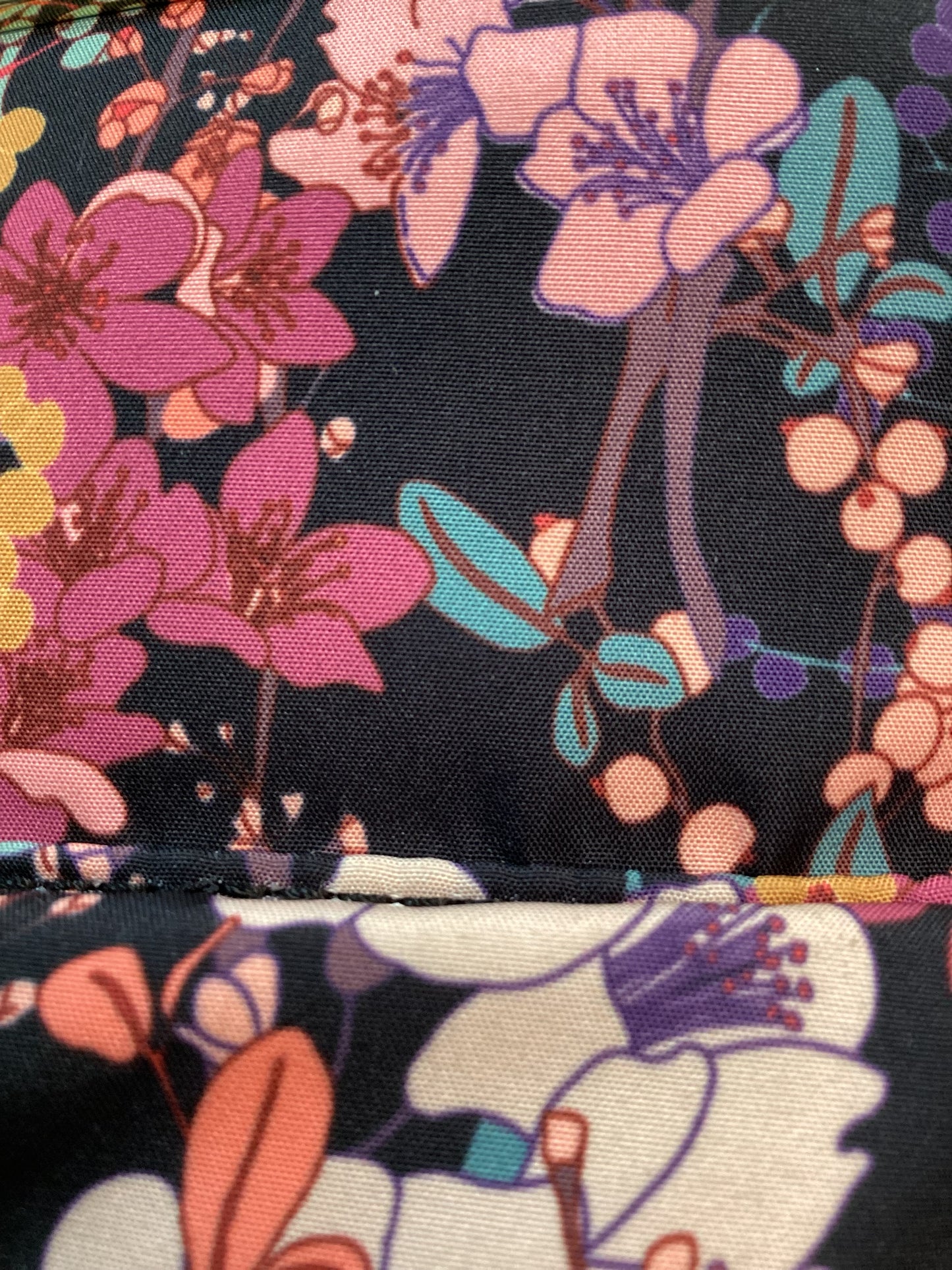 New Steve Madden Backpack, Black with floral pattern