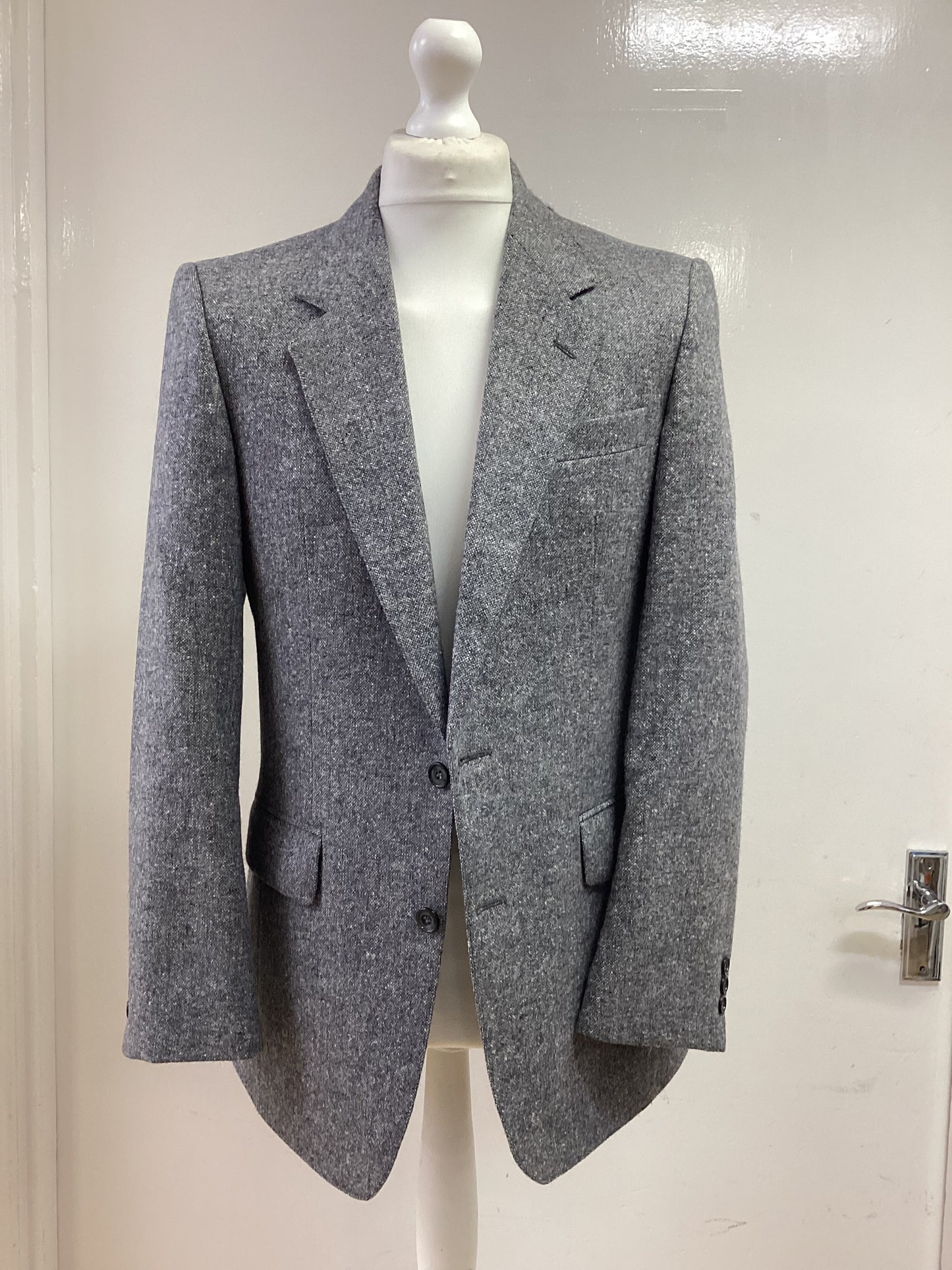 Donegal Tweed John Molloy Blue with white fleck Lightweight Jacket, 40” Chest