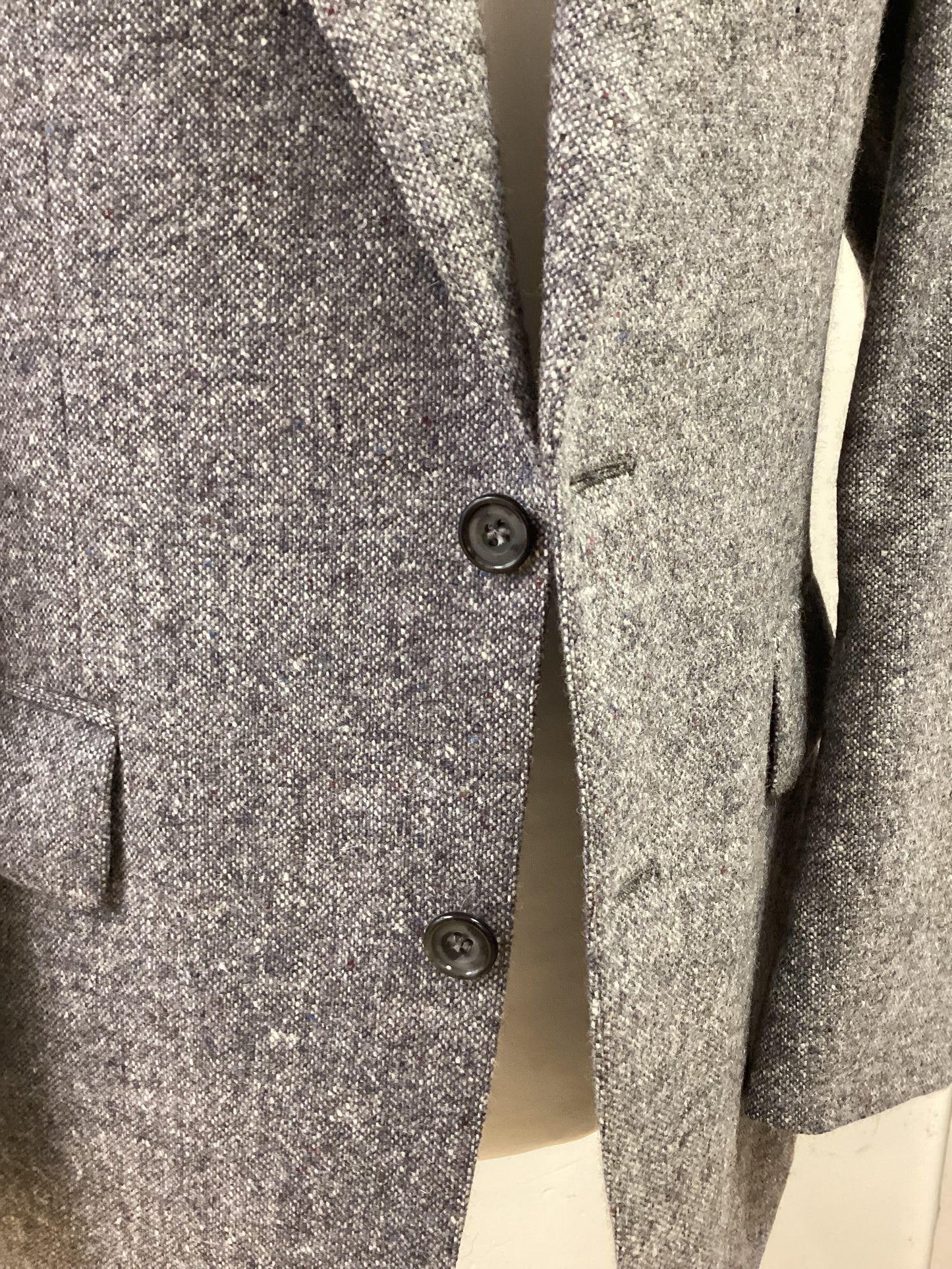 Donegal Tweed John Molloy Blue with white fleck Lightweight Jacket, 40” Chest