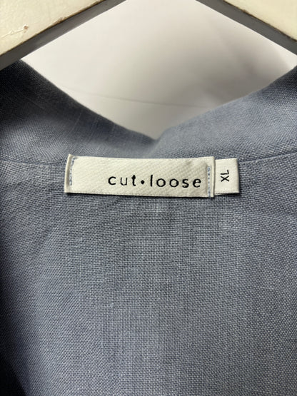 Cut Loose Blue Linen Blazer Jacket XL