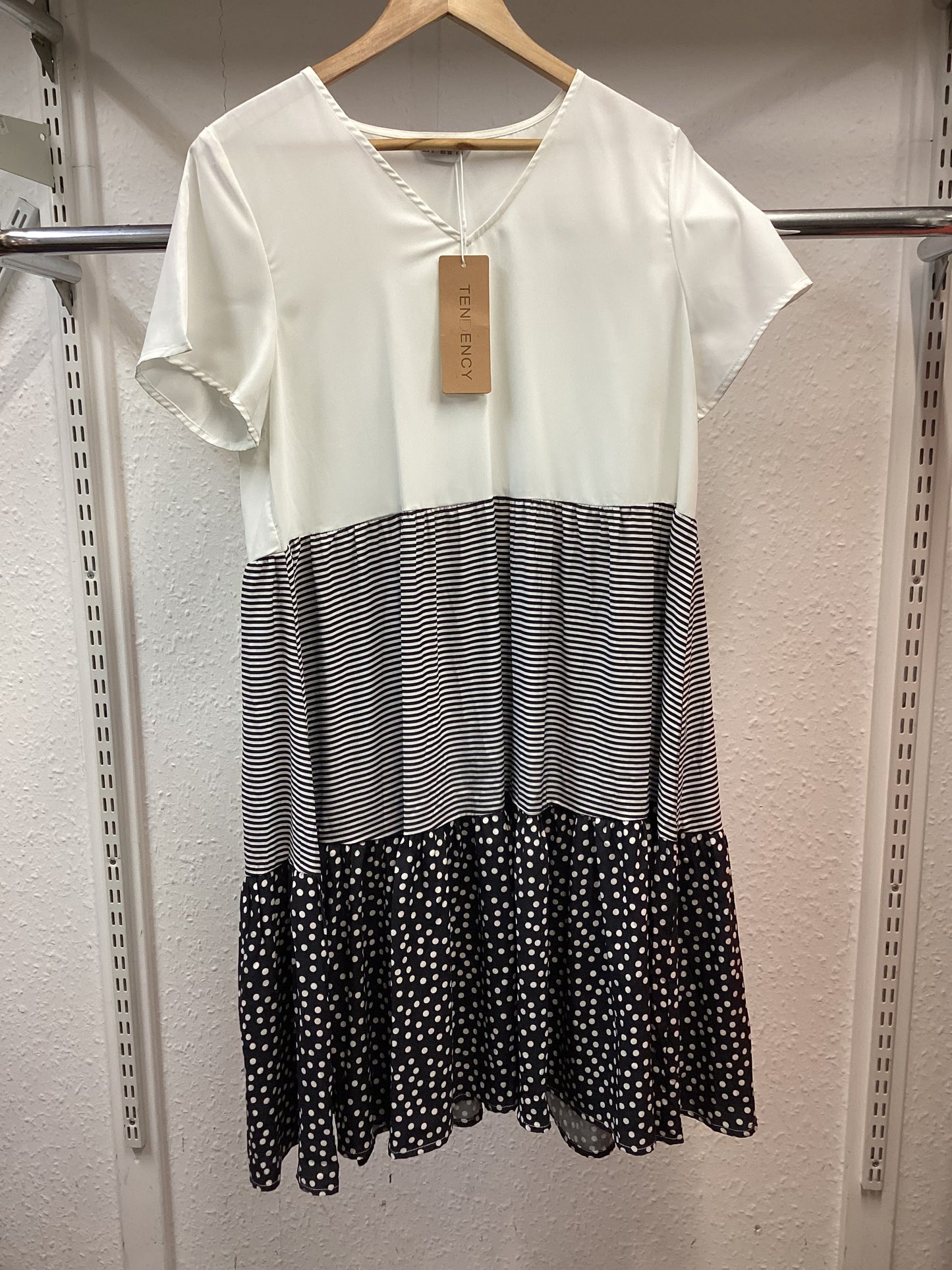 BNWT Tendency Black/White Dress Size S