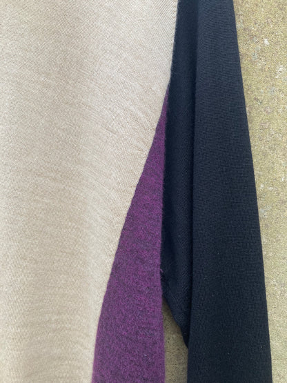 Dries Van Noten Beige, Purple, and Black Knit Jumper Size Medium