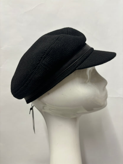 Mint Velvet Black Baker Boy Cap BNWT