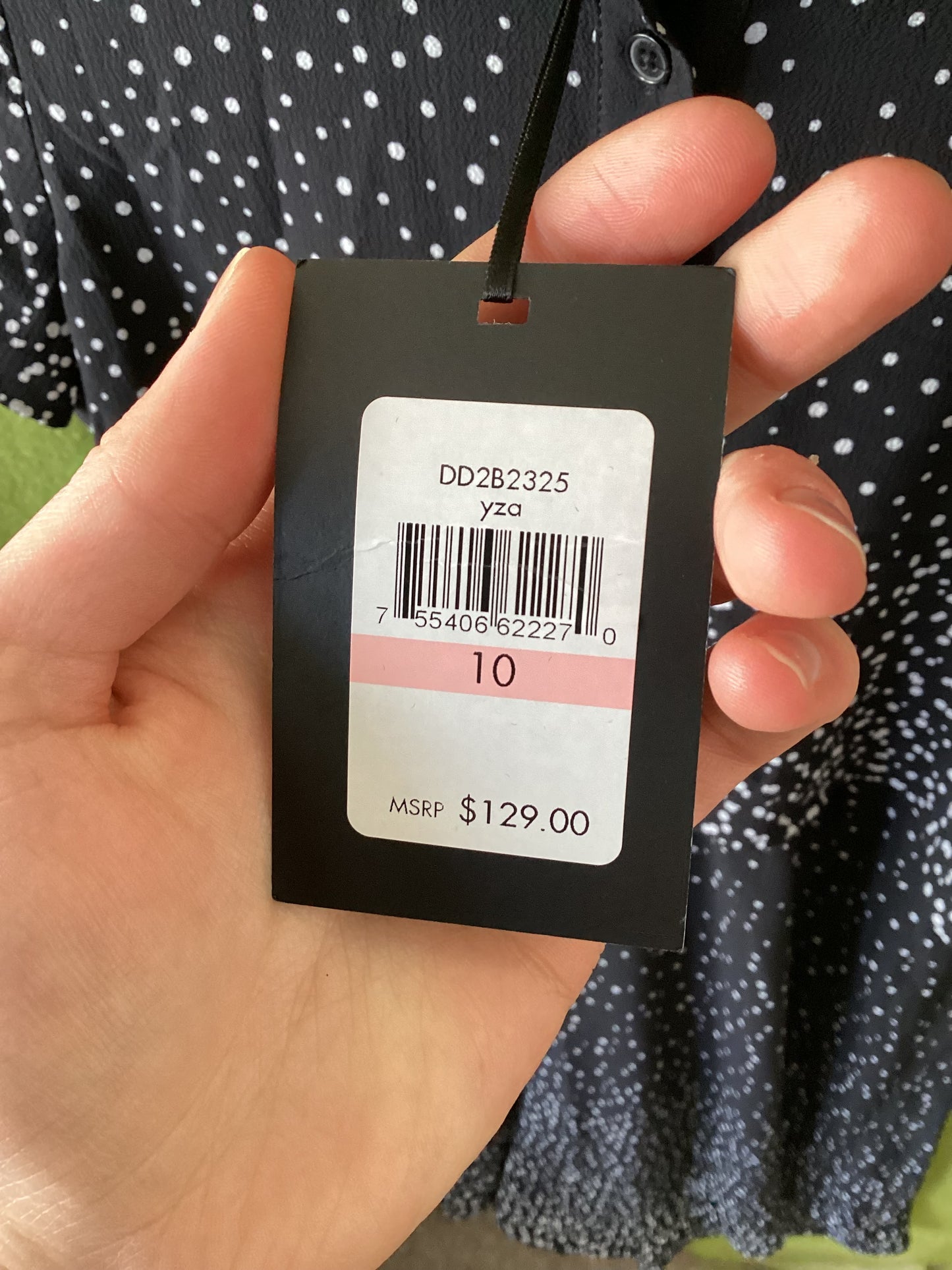 DKNY Spotted Black Dress Size 12/14