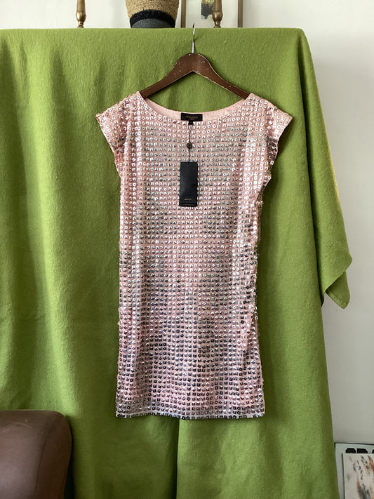 Aftershock London Pink Beaded Party Dress Size S