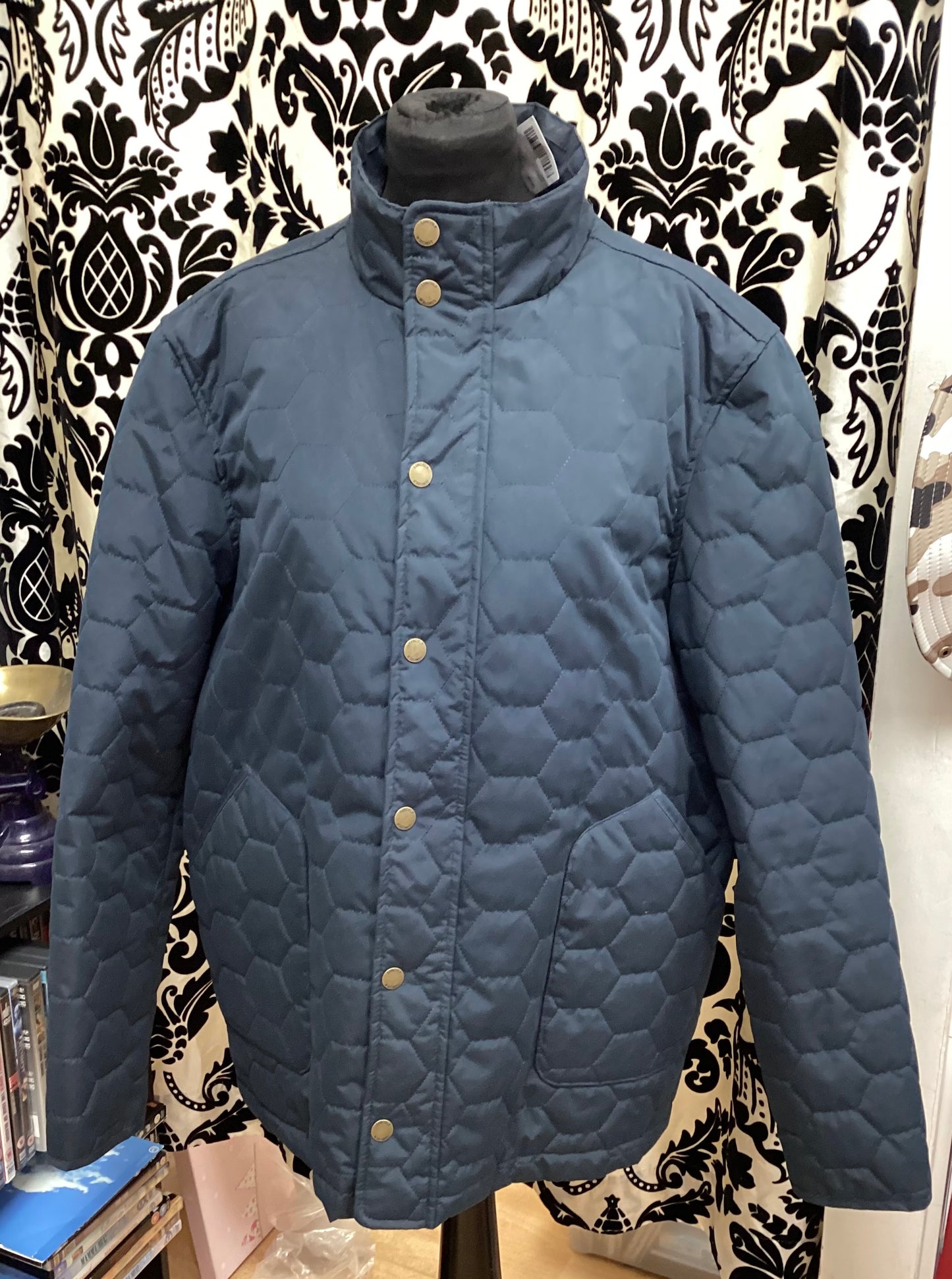 Lincoln Large Men’s Quilted Navy Blue Coat