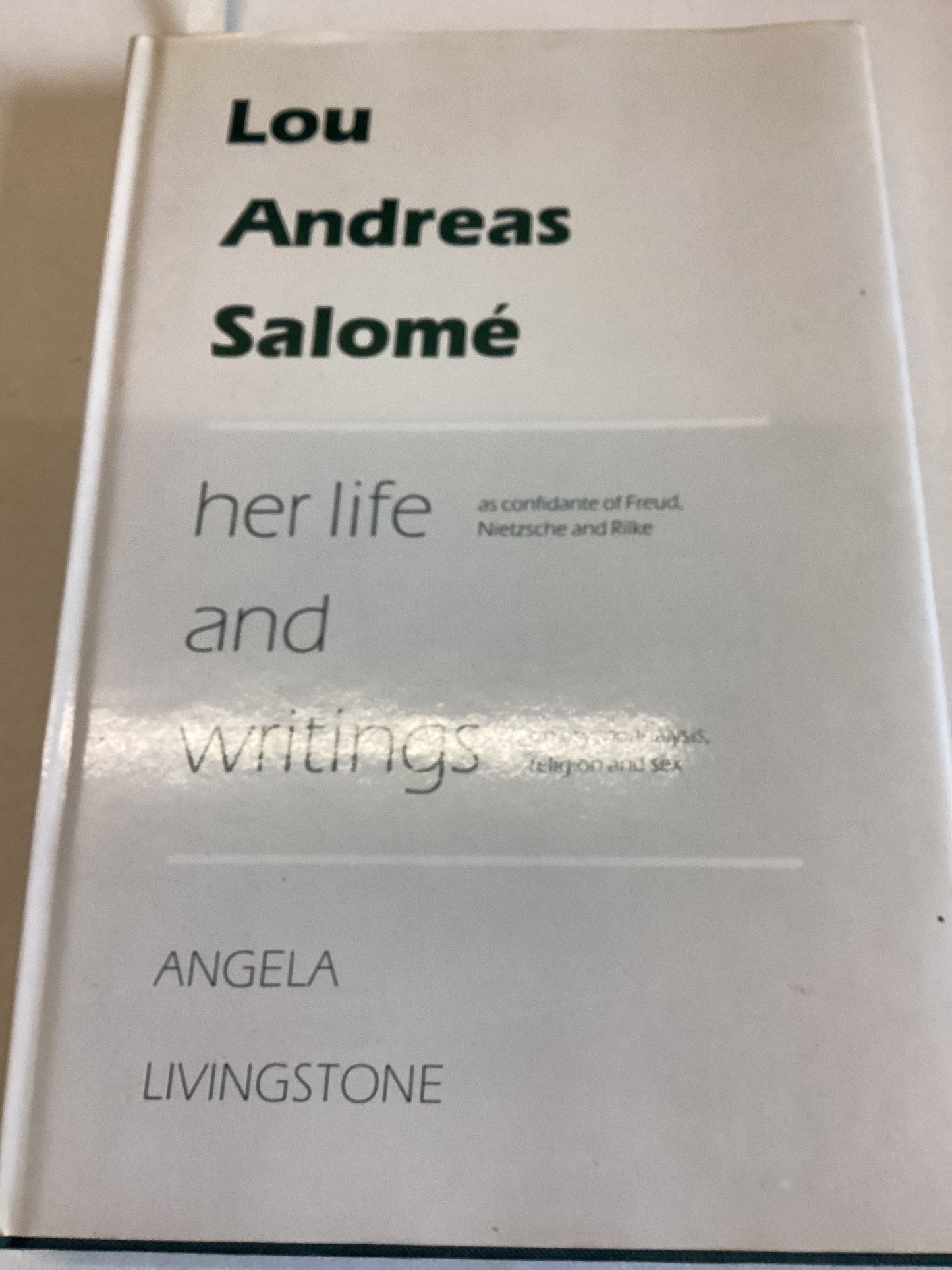 Lou Andreas Salome Her Life and Writings Angela Livingstone
