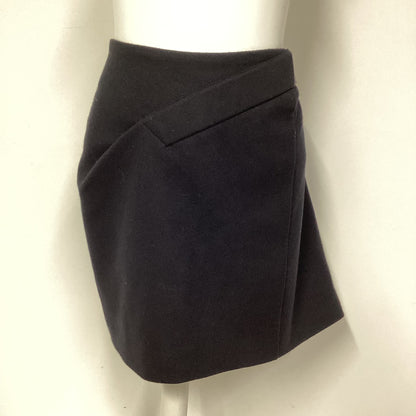 Nicole Farhi Black 100% Wool Mini Skirt With Belt Size 12