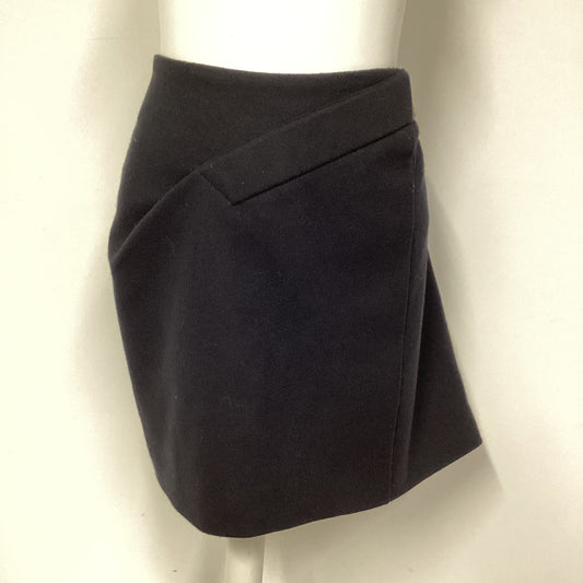 Nicole Farhi Black 100% Wool Mini Skirt With Belt Size 12