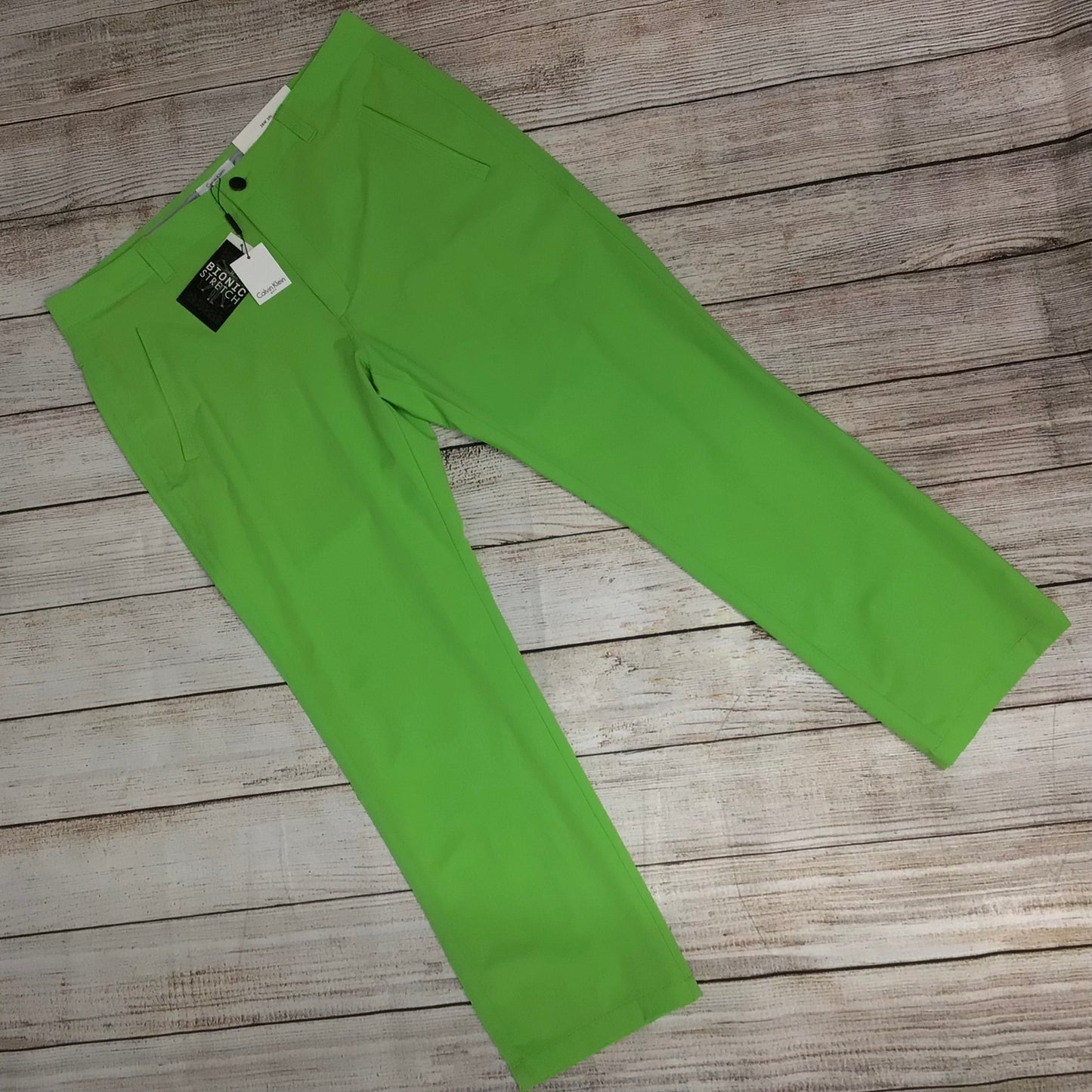 BNWT Calvin Klein Golf Bionic Stretch Fresh Lime Green Trousers Size W38 L29