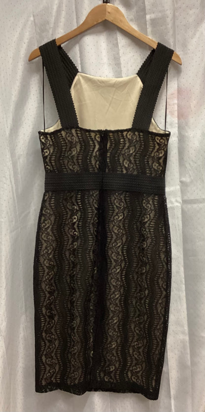 BNWT Redherring Size 12 Black Lace Style Midi Dress