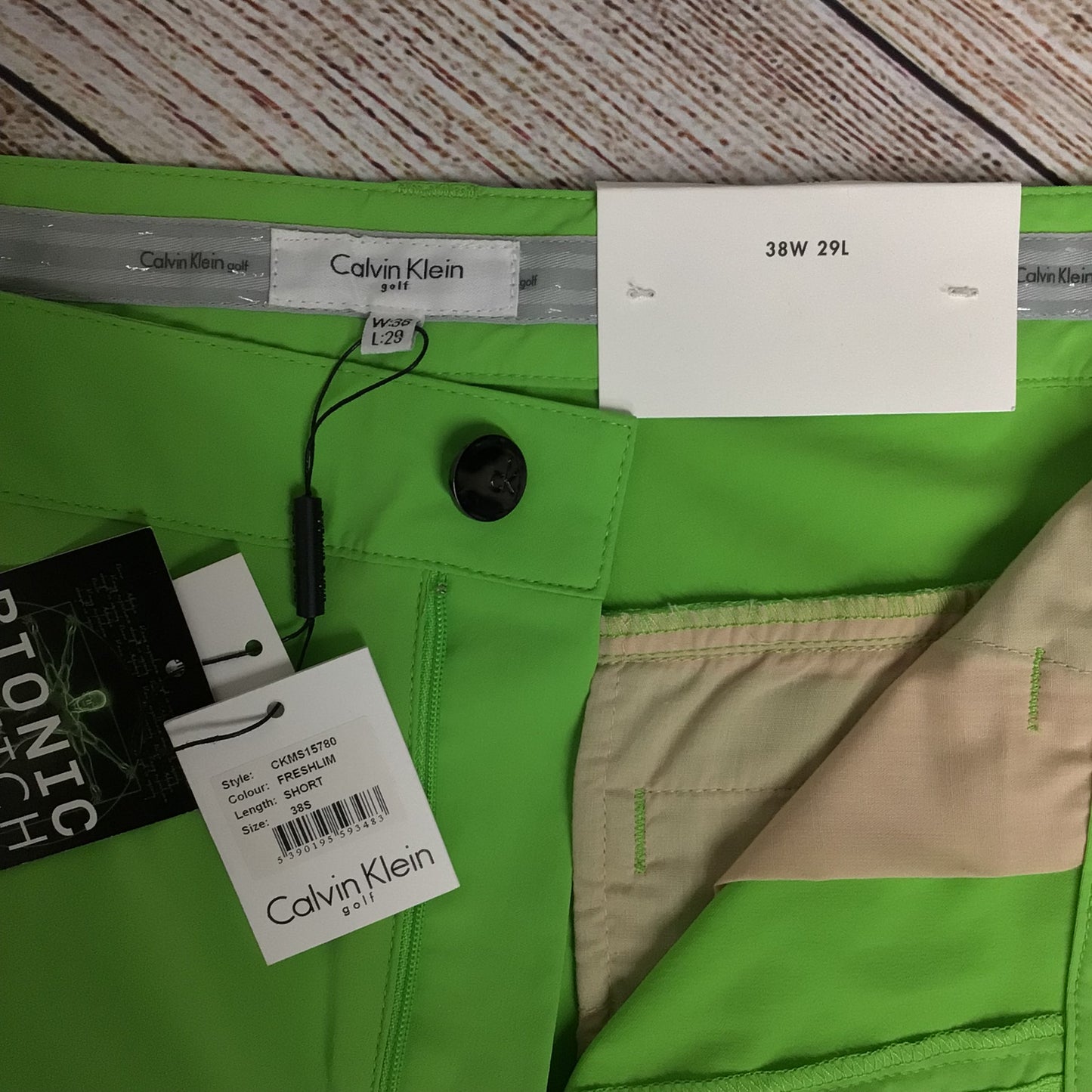 BNWT Calvin Klein Golf Bionic Stretch Fresh Lime Green Trousers Size W38 L29