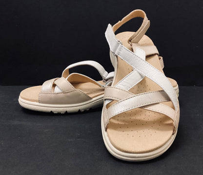 Hotter “Lucy” White and Beige Sandals size 5