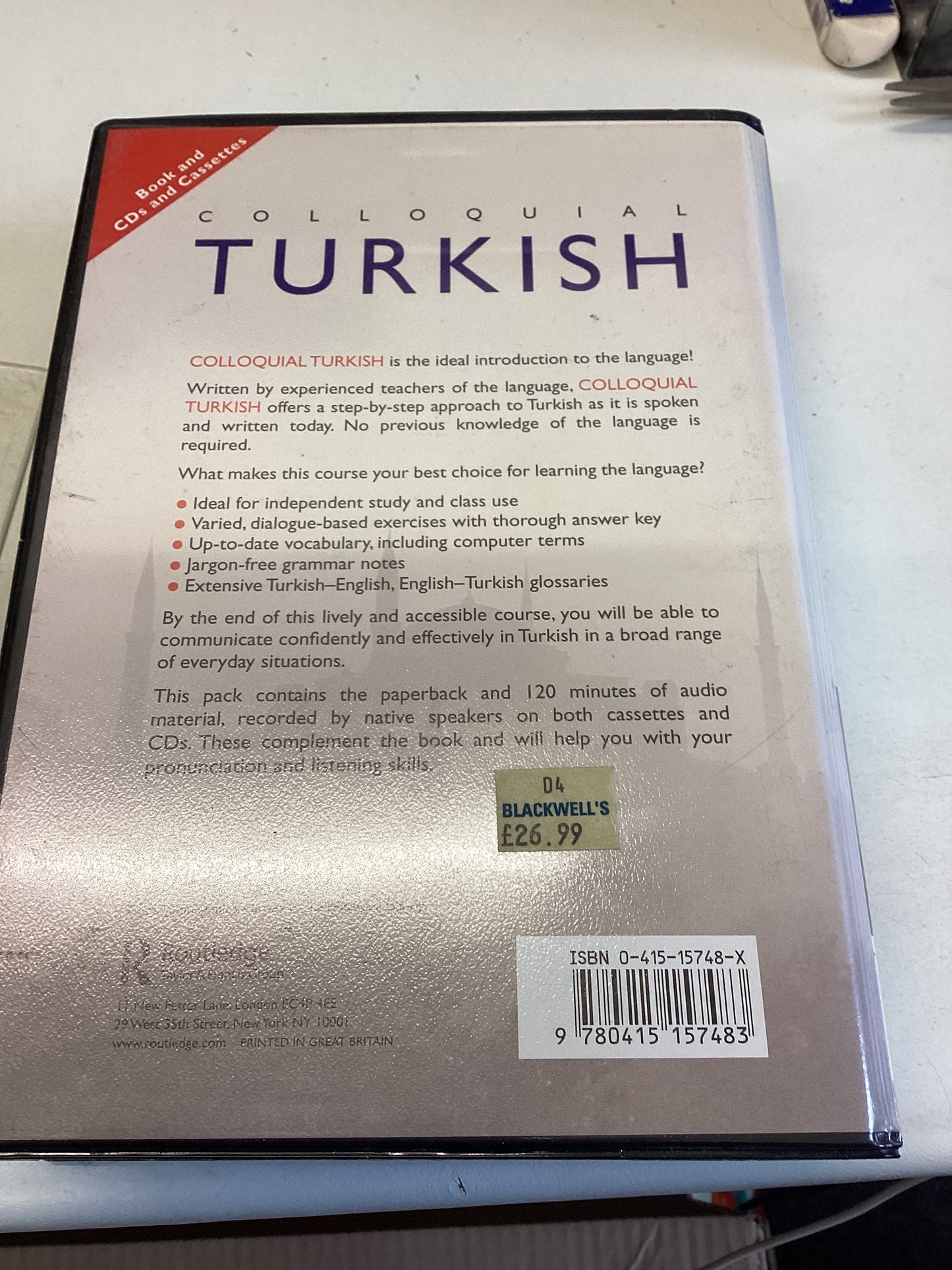 Colloquial Turkish The Complete Course For Beginners Book and Cds and Cassettes