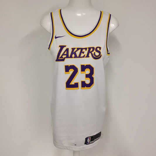 Nike LeBron James #23 Los Angeles LA Lakers Swingman White NBA DriFit Top Size S