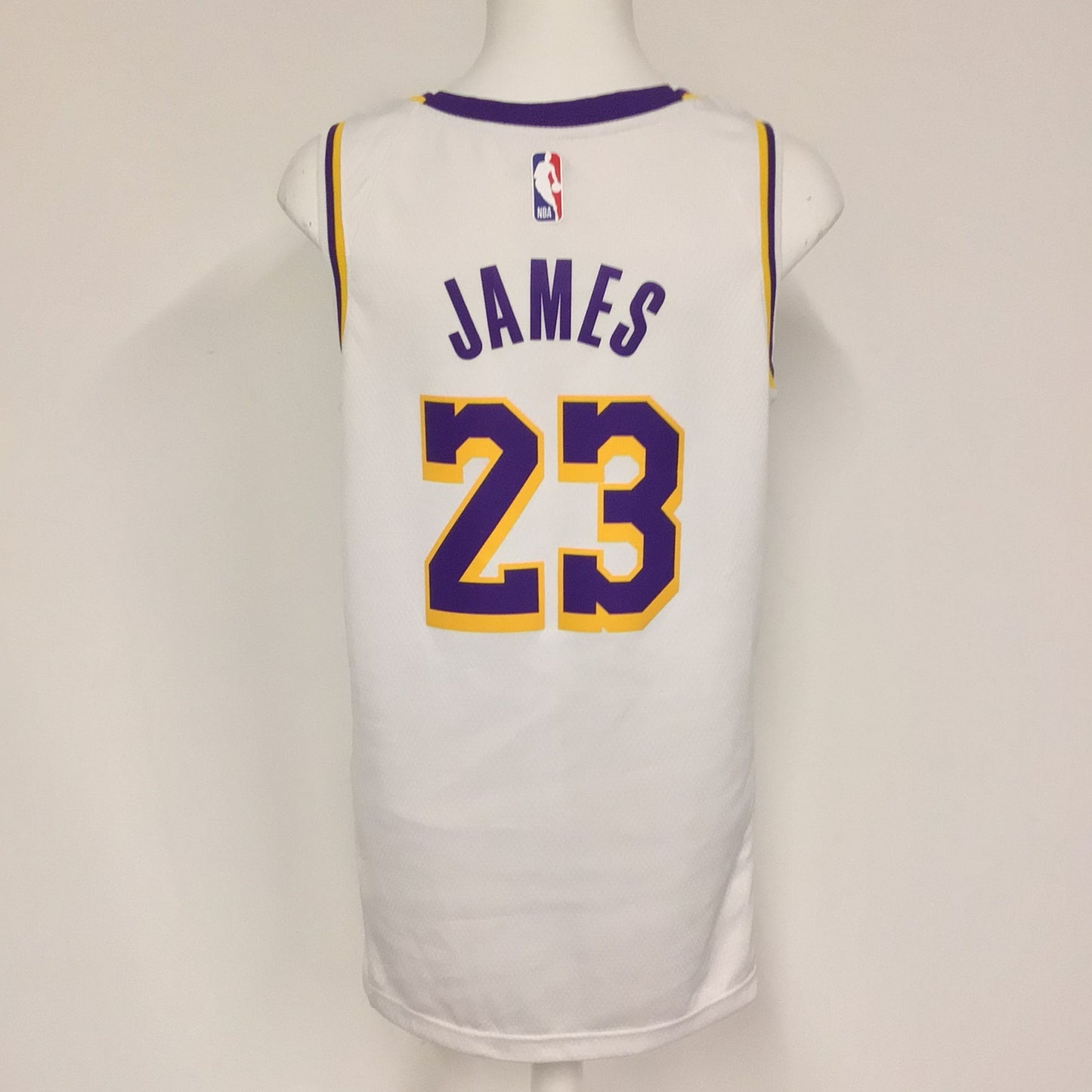 Nike LeBron James #23 Los Angeles LA Lakers Swingman White NBA DriFit Top Size S