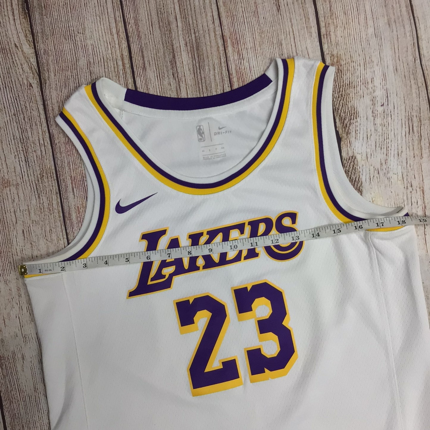 Nike LeBron James #23 Los Angeles LA Lakers Swingman White NBA DriFit Top Size S