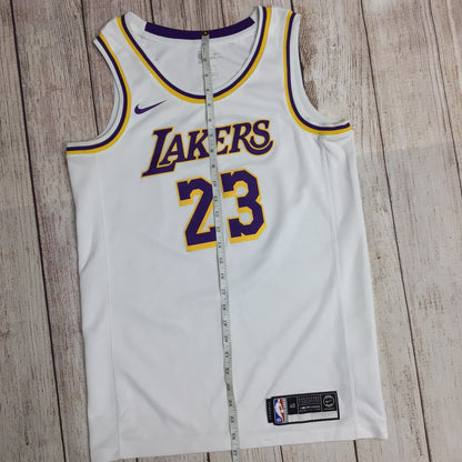 Nike LeBron James #23 Los Angeles LA Lakers Swingman White NBA DriFit Top Size S