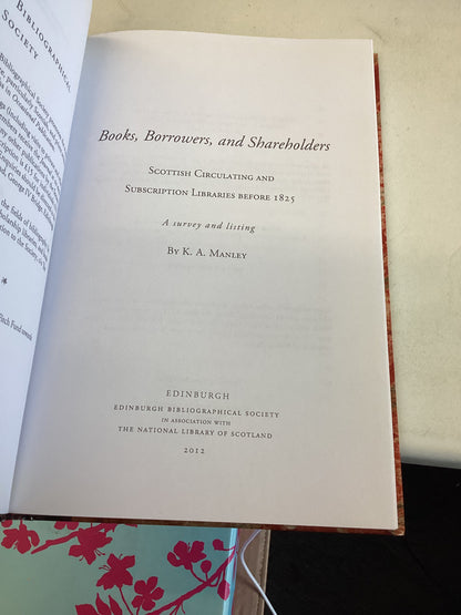 Books Borrowers and Shareholders K A Manley