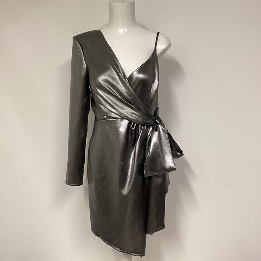 BNWT Peace & Love Silver Metallic One Shoulder Party Dress Size 12