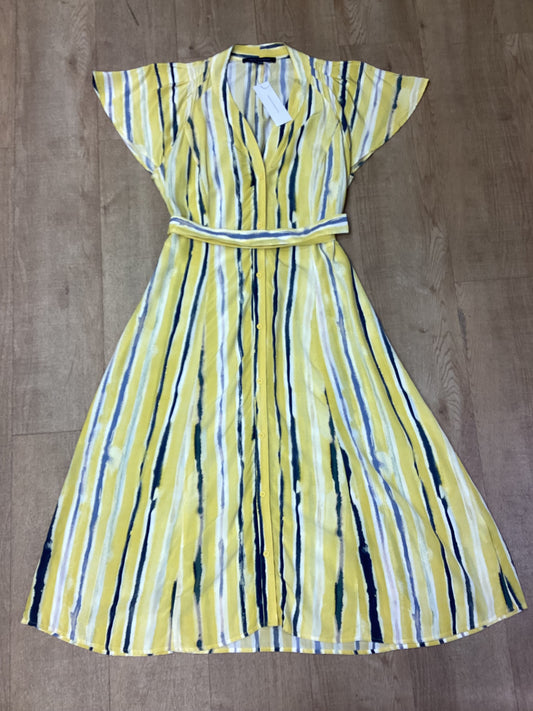 BNWT French Connection Yellow & Blue Striped Dress RRP £110 Size 16