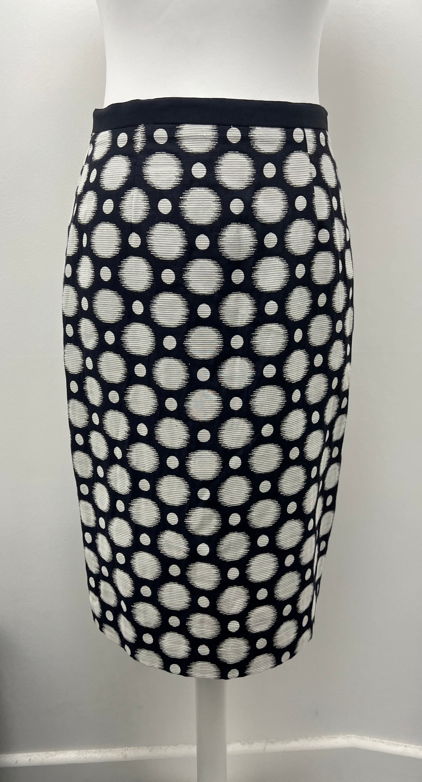 Jacques Vert Black White Midi Skirt Size 8 BNWT