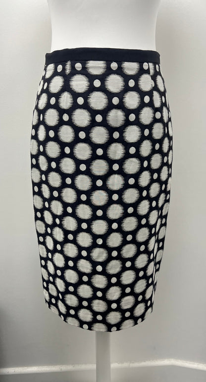 Jacques Vert Black White Midi Skirt Size 8 BNWT