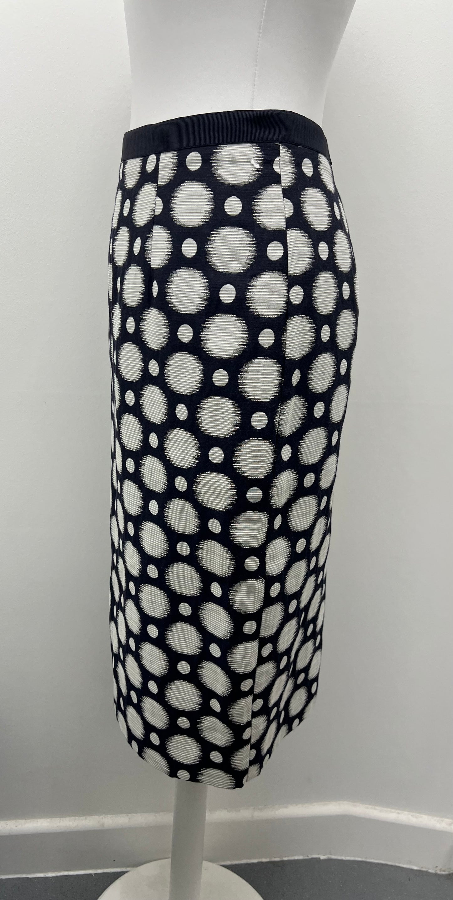 Jacques Vert Black White Midi Skirt Size 8 BNWT