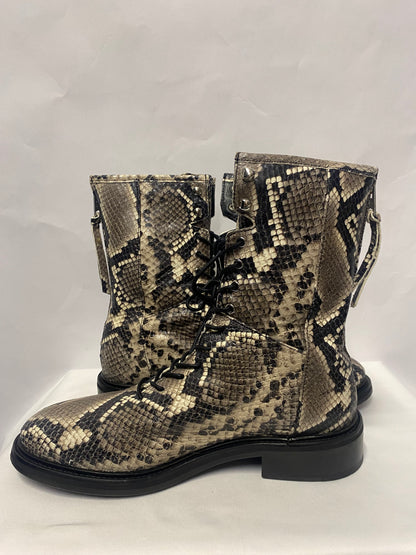 All Saints Grey Misty Snakeskin Ankle Boot 40/7