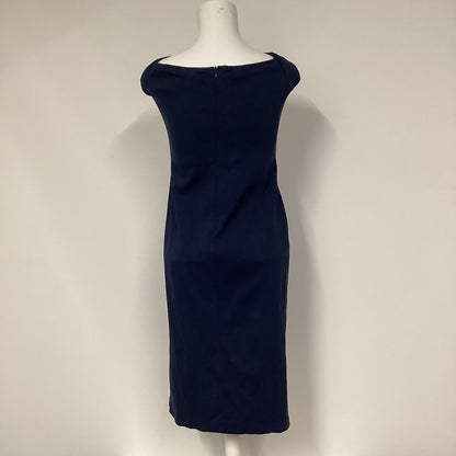 RARE LONDON Blue Bodycon Dress W/ White Details Size 14