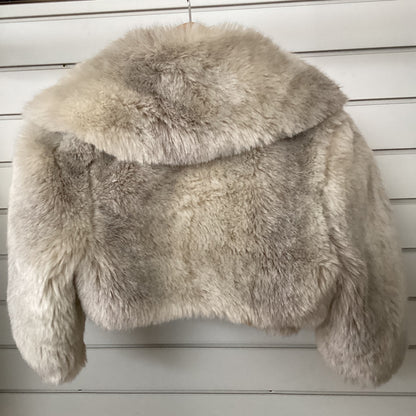 Karen Millen White Faux Fur Cropped Blazer Size 12