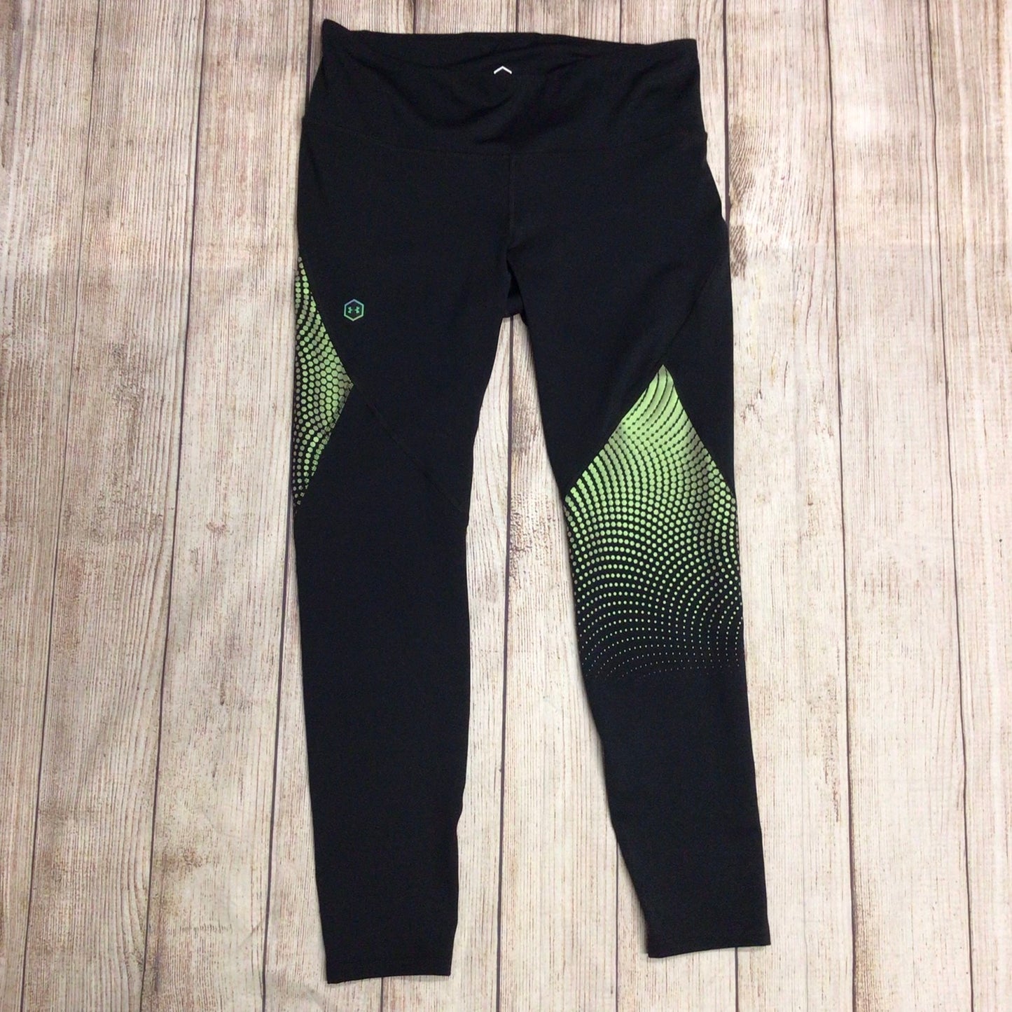 Under Armour Heatgear Black & Green Leggings Size XL