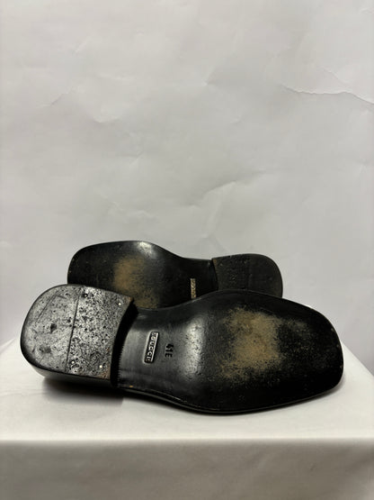 Gucci Black Leather Loafers 7 E