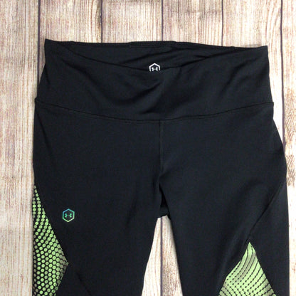 Under Armour Heatgear Black & Green Leggings Size XL