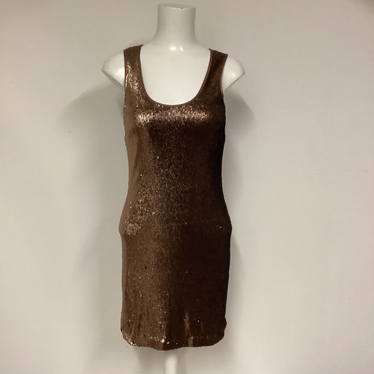 Sand Copenhagen Bronze Gold Sequin Party Dress Size 36 (UK 8)