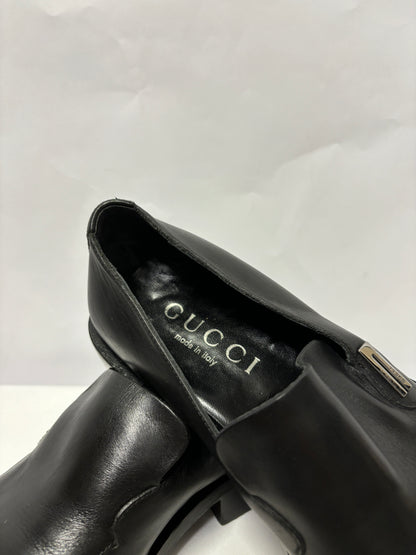 Gucci Black Leather Loafers 7 E