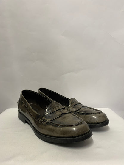 Tod's Grey Leather Gomma Mocassino Loafers With Original Box 5.5