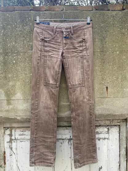 Marithe Francois Girbaud Brown Denim Trousers Size 10/12