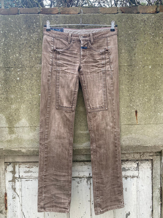 Marithe Francois Girbaud Brown Denim Trousers Size 10/12